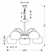 Lampa wisząca MEDINA srebrna 5x60W E27klasyczna elegancja do salonu jadalni