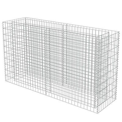 vidaXL Podwyższona donica gabionowa, galwanizowana stal, 180x50x100 cm