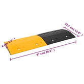 vidaXL Progi zwalniające, 5 szt., żółto-czarne, 97x32,5x4 cm, gumowe