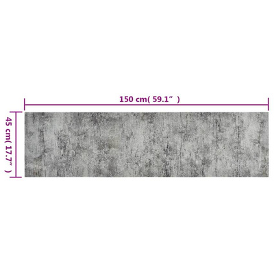 vidaXL Dywanik kuchenny, wzór betonu, 45x150 cm, aksamitny