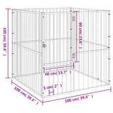 Kojec dla psa, 4 panele, czarny, stal galwanizowana