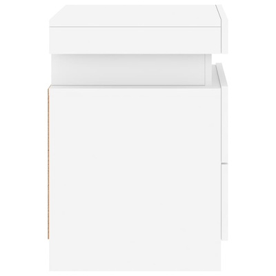 Szafka nocna z oświetleniem LED, biała, 35x39x55 cm