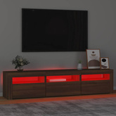 vidaXL Szafka pod TV z oświetleniem LED, brązowy dąb, 180x35x40 cm