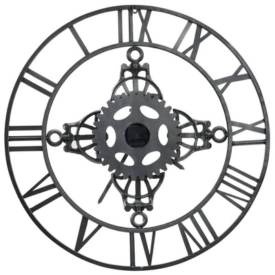 vidaXL Zegar ścienny, srebrny, 78 cm, metal