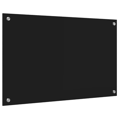 Panel kuchenny Czarny 80 x 50 cm szkło hartowane