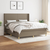 vidaXL Łóżko kontynentalne z materacem, taupe, tkanina, 180x200 cm wariant 9