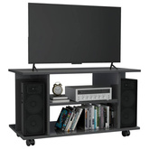 vidaXL Szafka pod TV, wysoki połysk, szara, 80x40x45 cm