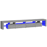 vidaXL Szafka pod TV z oświetleniem LED szary dąb sonoma 260x36,5x40cm