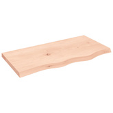 Półka, 80x40x(2-4) cm, surowe lite drewno dębowe