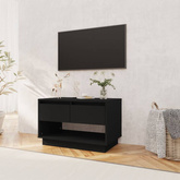 vidaXL Szafka pod TV, czarna, 70x41x44 cm, materiał drewnopochodny