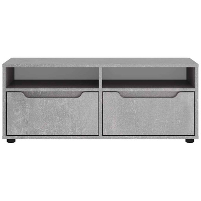 Szafka RTV "VISNES" Betonowa Szara 100x40x38 cm Drewno klejone