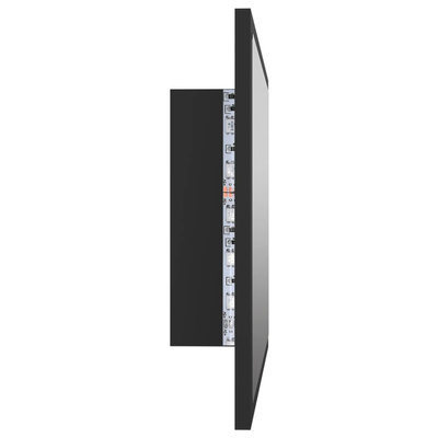 vidaXL Lustro łazienkowe z LED, szare, 60x8,5x37 cm, akryl