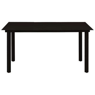 7-cz. zestaw mebli ogrodowych, rattan PVC, czarny
