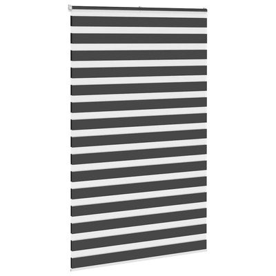 Roleta zebra, czarna, szerokość tkaniny 140,9 cm, poliester