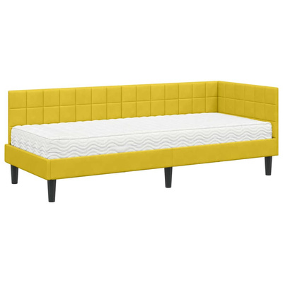 Rama Łóżka Narożnego z Materacem 2 szt. Żółty 80 x 200 cm