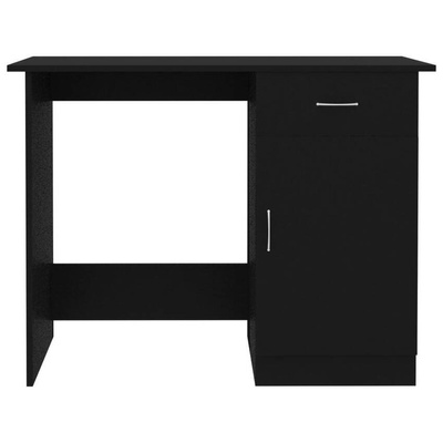 vidaXL Biurko, czarne, 100x50x76 cm, materiał drewnopochodny
