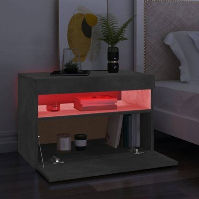vidaXL Szafka pod TV z oświetleniem LED, szarość betonu, 60x35x40 cm