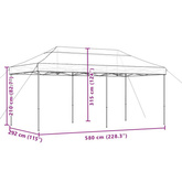 vidaXL Składany namiot imprezowy typu pop-up, beżowy, 580x292x315 cm