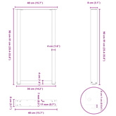 Nogi do stołu barowego w kształcie litery U 2 szt. Białe 40x(90-91) cm Stal