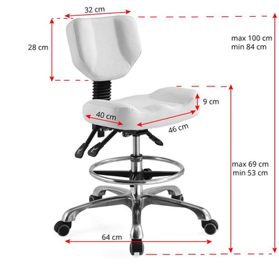Taboret kosmetyczny A-4299 biały 109193