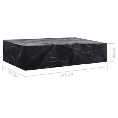 vidaXL Pokrowiec na leżak ogrodowy, 8 oczek, 218 x 77 x 55 cm