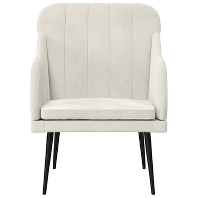 Fotel, kremowy, 63x76x80 cm, obity aksamitem vidaXL