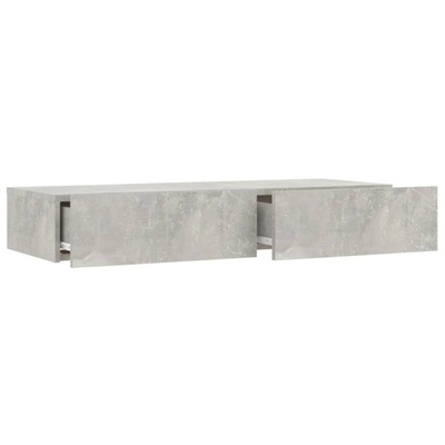 vidaXL Szafka pod TV z oświetleniem LED, szarość betonu, 90x35x15,5 cm
