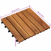 Płytka Tarasowa 10 pcs Brązowy 30 x 30 cm Drewno Akacjowe