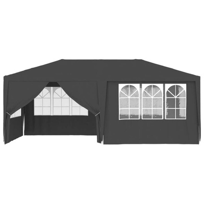 vidaXL Namiot imprezowy ze ściankami, 4x6 m, antracytowy, 90 g/m²