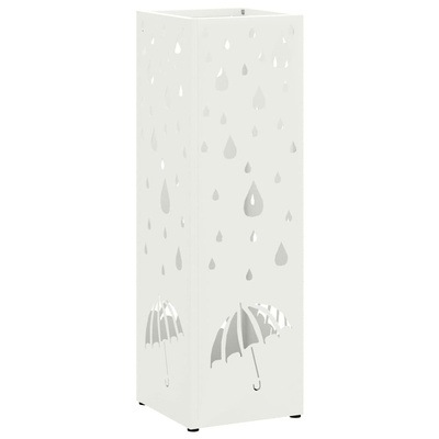 Stojak na Parasol Deszczowy Biały 15,5 x 15,5 x 49 cm Stal