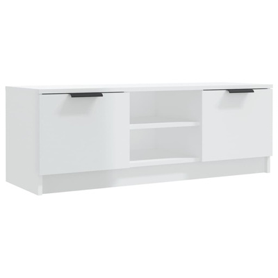 vidaXL Szafka pod TV, wysoki połysk, biała, 100x35x55 cm