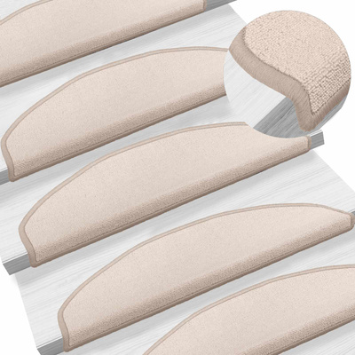 Samoprzylepne maty na schody Półokrąg 15 pcs Ciemnoszary