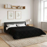 Letni Kołdra Czarny 200 x 240 cm Mikrofibra i Fleece Teddy