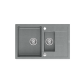 MORGAN 156 GraniteQ zlewozmywak silver stone z syfonem Push To Open okrągły 1,5-komorowy z/o / stal szlachetna