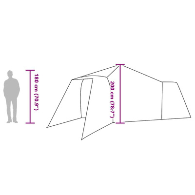 Namiot Tipi 8-osobowy Szary i pomarańczowy tafta