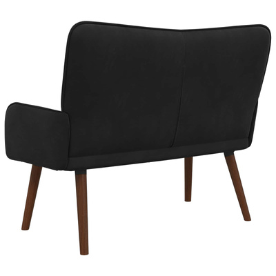 Sofa dwuosobowa Czarny 115 x 61 x 87 cm Welur