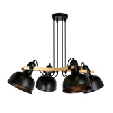 Lampa wisząca regulowana czarna 4x40W E27 klosz czarny loft Reno 34-78155