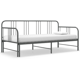 Sofa z wysuwaną ramą łóżka, szara, metalowa, 90x200 cm wariant 4