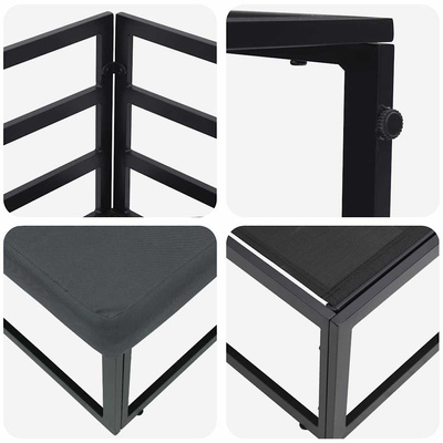 2 szt. Meble Ogrodowe Metal Czarny i antracyt