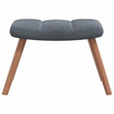 Fotel z podnóżkiem, ciemnoszary, obity aksamitem model standard