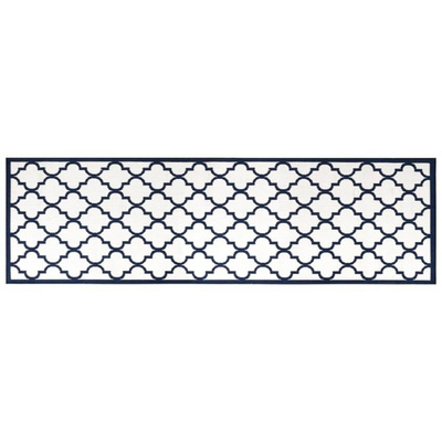 Dywan zewnętrzny, granatowo-biały, 80x250 cm, dwustronny vidaXL