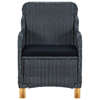 9-cz. zestaw mebli ogrodowych, poduszki, rattan PE, ciemnoszary