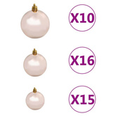 vidaXL Sztuczna choinka z lampkami i bombkami, 210 cm, zielona model standard