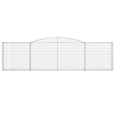 Kosze gabionowe, 3 szt, 400x30x100/120 cm, galwanizowane żelazo