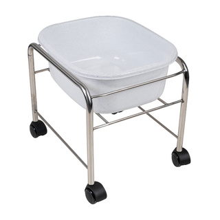 Brodzik do pedicure prosty z kółkami chrom 131508