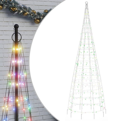 vidaXL Choinka z lampek, na maszt, 550 kolorowych LED, 300 cm