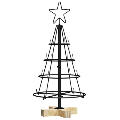 Choinka Stożkowa Świąteczna z podstawą Czarny 60 cm Stal