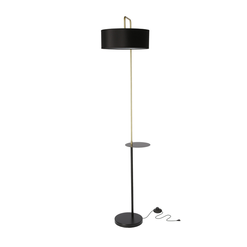Lampa podłogowa czarna złota 1xE27 Impact 51-00026