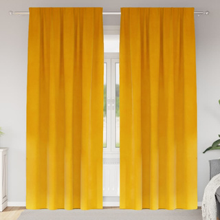 Zasłony zaciemniające 2 pcs Musztardowy Żółty 140 x 245 cm