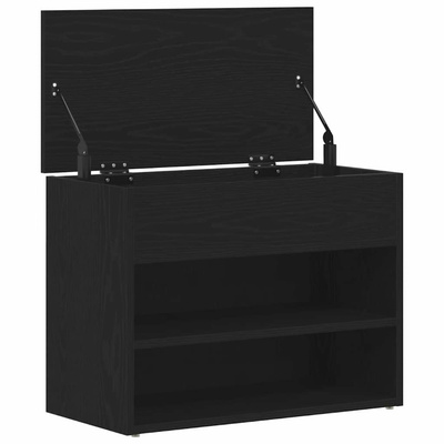 Ławka na buty z półką Czarny Dąb 60 x 30 x 45 cm